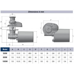 X1 - With Drum - 500W/12V - 6mm ISO 4565 / Din 766 - Aluminium