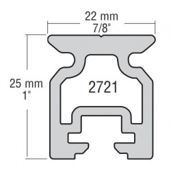 22mm Raíl Perfil Alto / Fijación Variable L:1,5m 22mm Raíl Perfil Alto / Fijación Variable L:1,5m